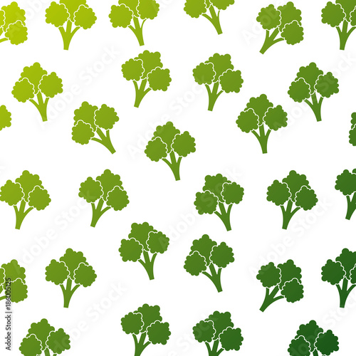 broccoli vegetable healthy seamless pattern vector illustration