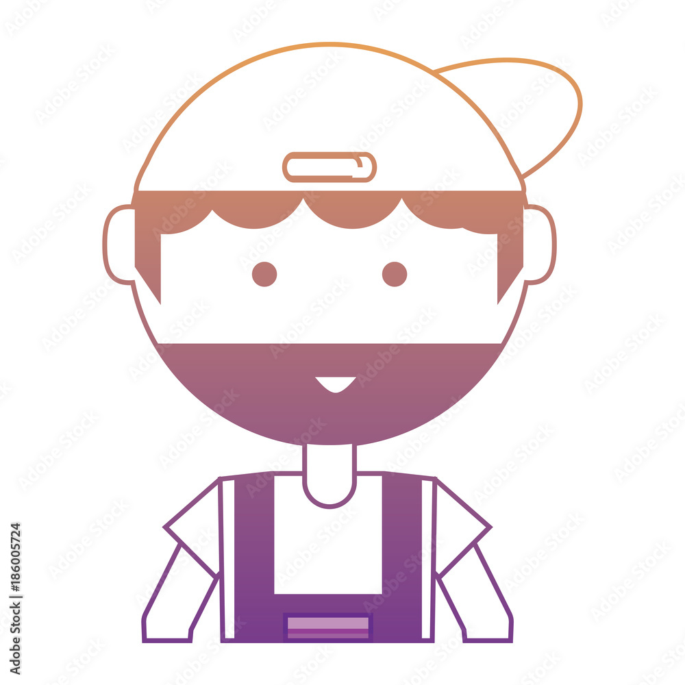 cartoon mechanic man icon