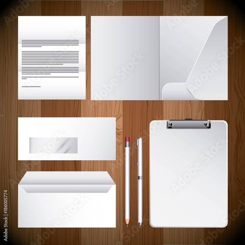 corporate identity template design empty business stationery vector illustration