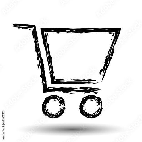 Vector shopping cart Icon. Grunge stylish icon. Vector EPS 10 isolated. photo