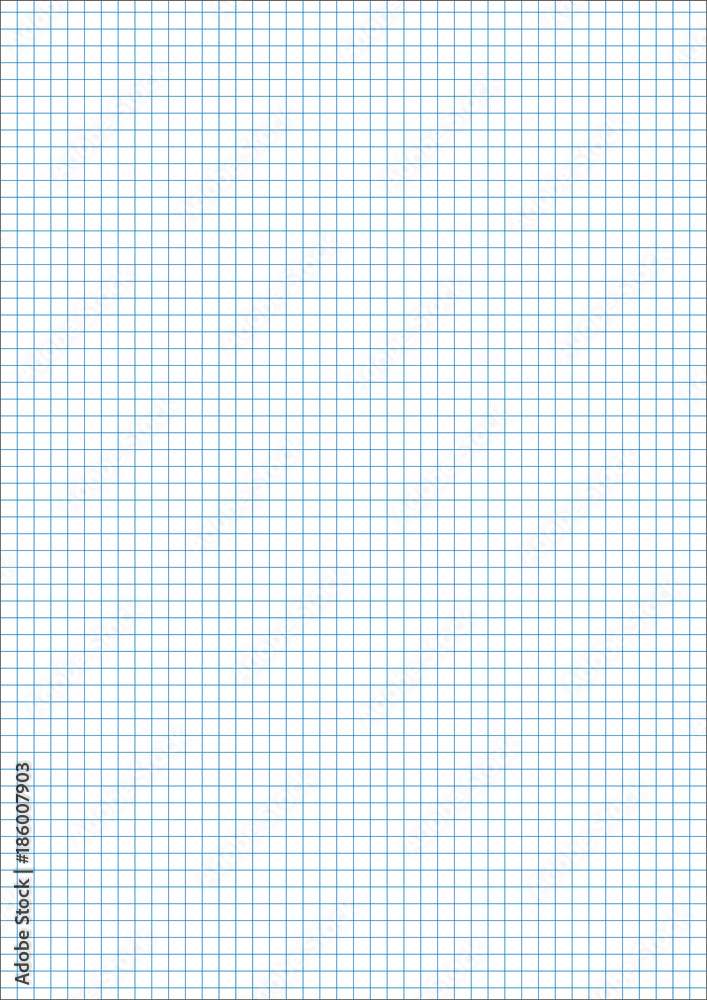 a4 sheet vertical cage 5 mm millimeter pattern of school notebook blue grid page template background sheet in squares grid size 5mm texture for checkered a4 notebook copybook background ai10 stock vector