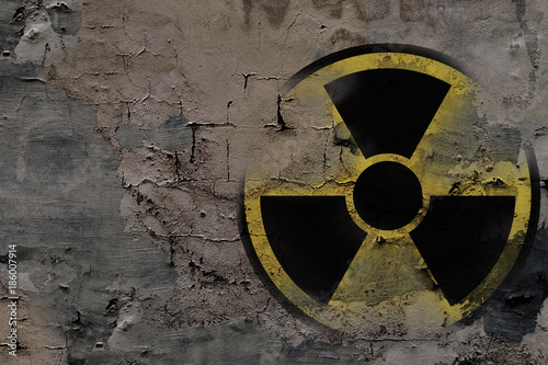 Sign of nuclear danger on a wall