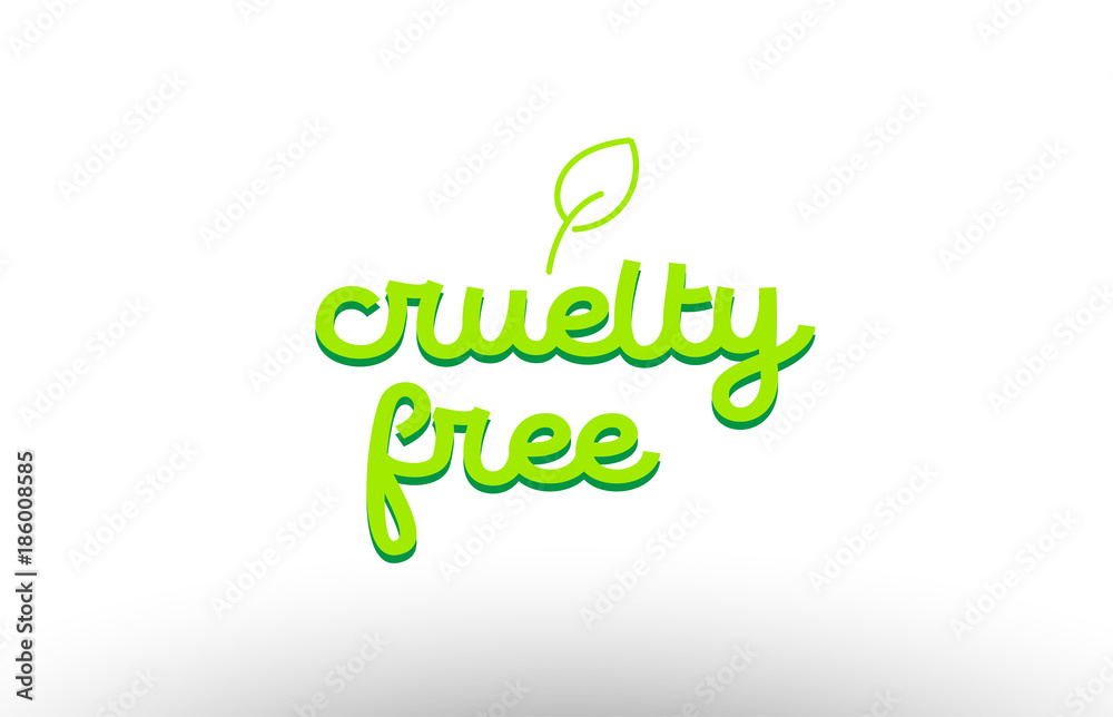cruelty free word concept with green leaf logo icon company design cruelty free word concept with green leaf logo icon company design