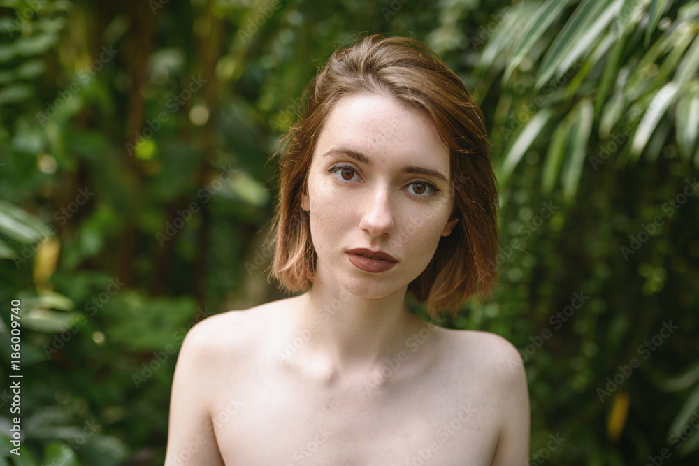 Portrait of beautiful sensual woman with freckles. Portrait of beautiful sensual woman with freckles.