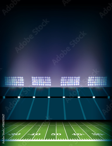 American Football Field Stadium Background Illustration