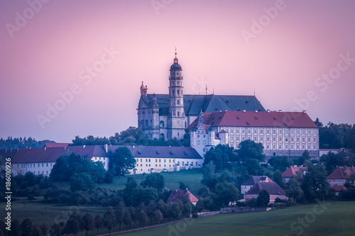 Benedictine abbey of Neresheim, Baden-Württemberg, Germany in early morning sunlight