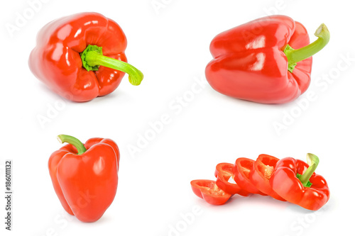 Collection of paprika isolated on a white background