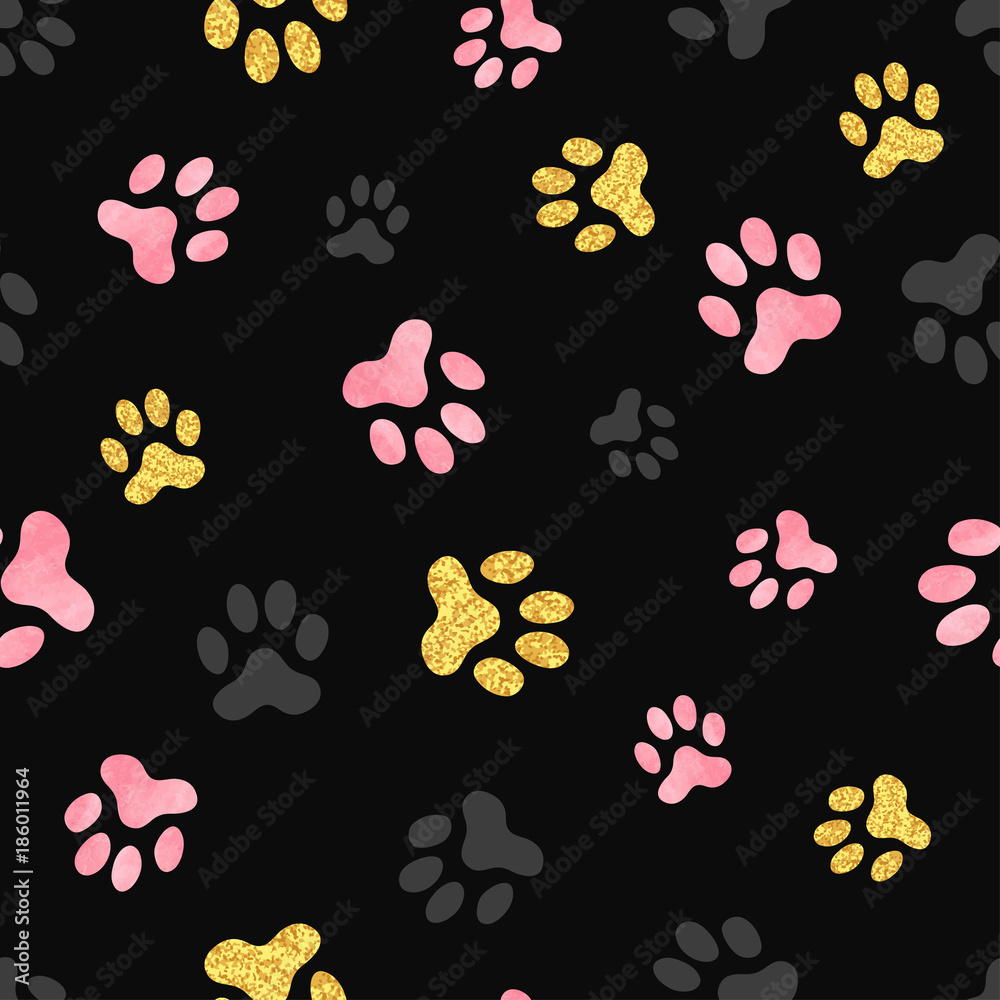 Dog tracks in pastel and gold shades