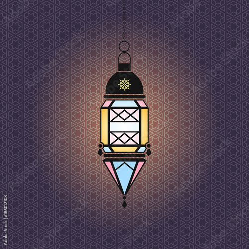 Vector Ramadan illustration with hanging lantern