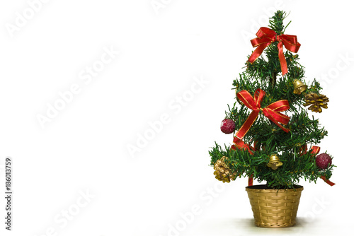 Festively decorated New Year's fir-tree
