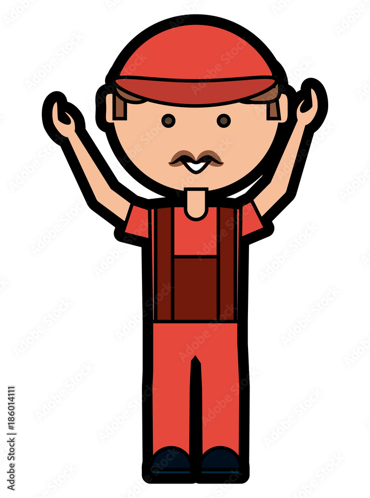 cartoon mechanic man icon cartoon mechanic man icon