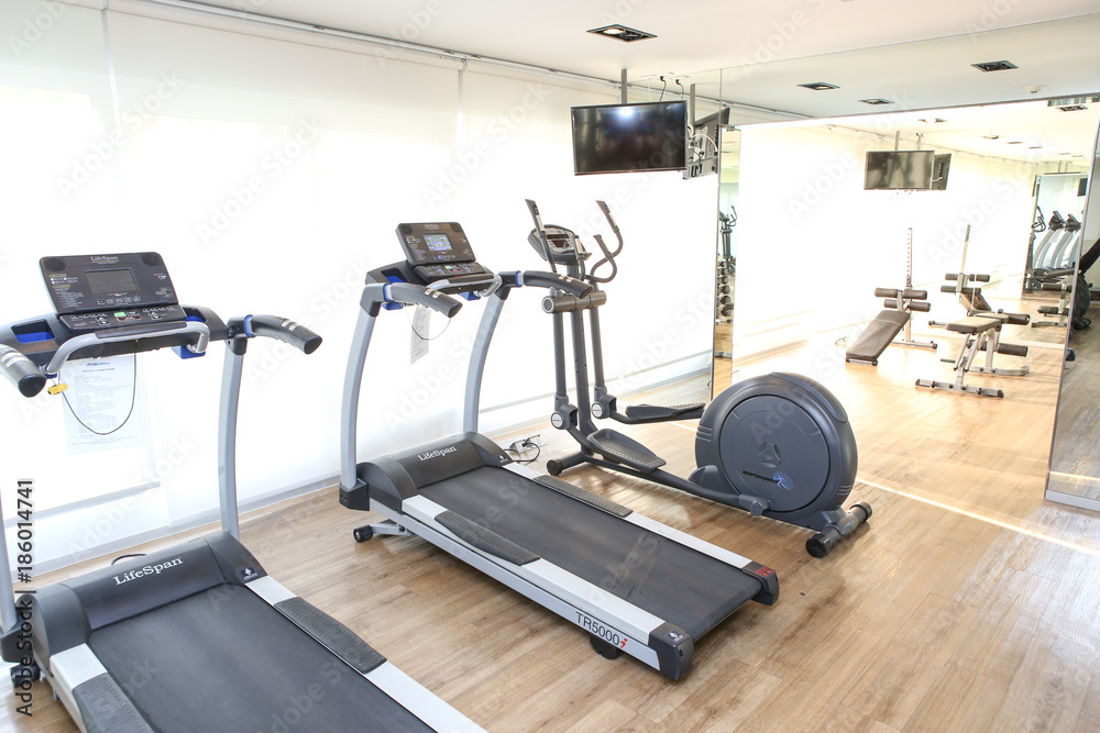 Equipment and Machines at Fitness Center Equipment and Machines at Fitness Center