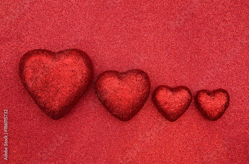Valentines Themed Background on a Red Glitter