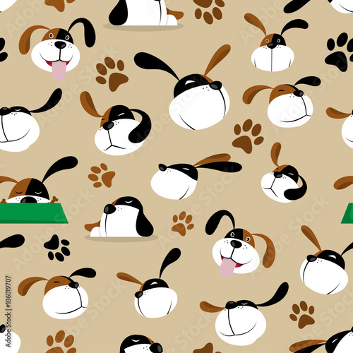 Seamless Vector Dog Pattern