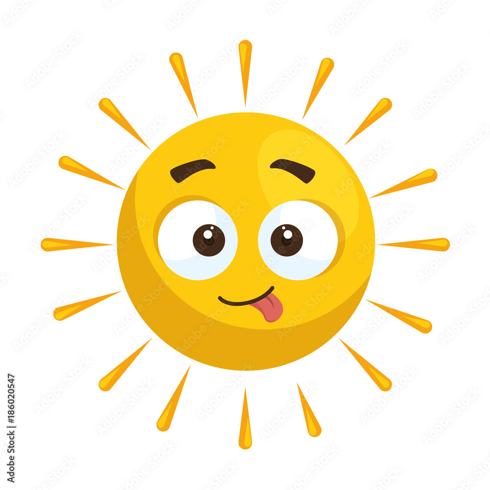 summer sun crazy kawaii character summer sun crazy kawaii character