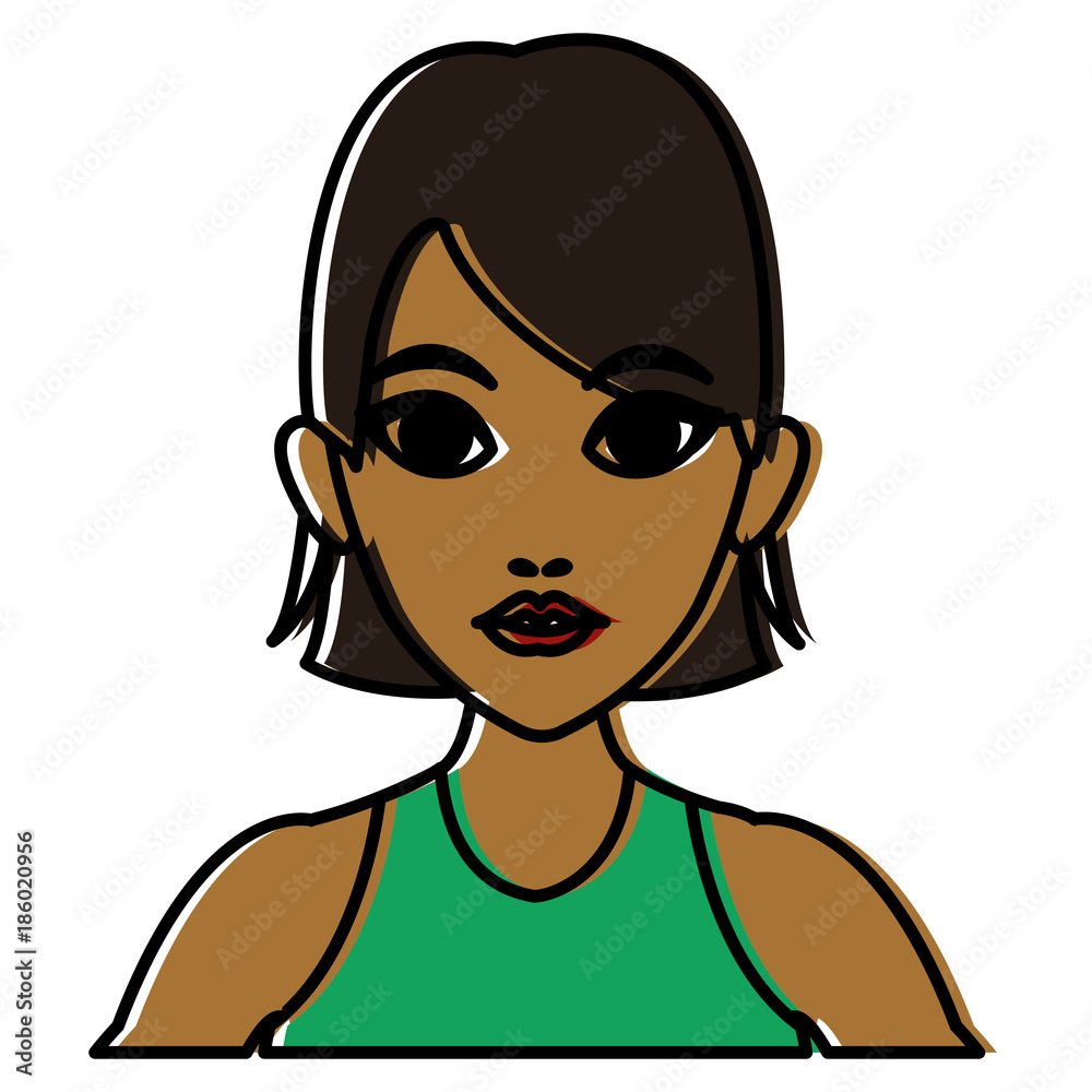 Beautiful woman profile cartoon icon vector illustration graphic design Beautiful woman profile cartoon icon vector illustration graphic design