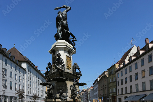 Herkulesbrunnen in Augsburg, Bayern, Deutschland
