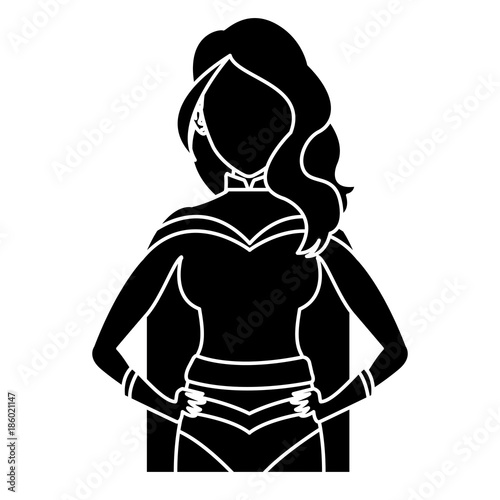 Woman superhero cartoon icon vector illustration graphic design