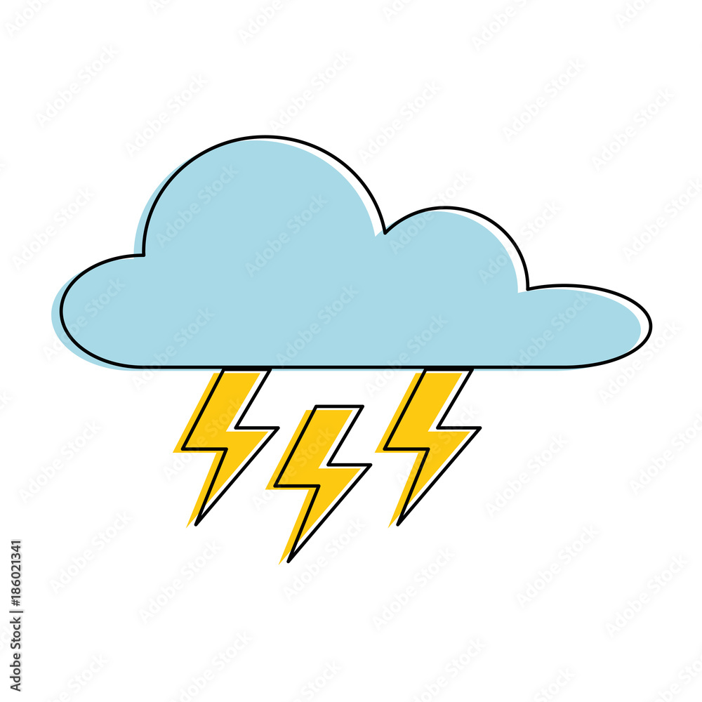 weather cloud with thunders rays weather cloud with thunders rays