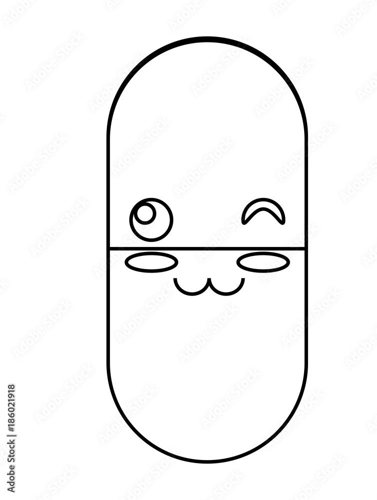 kawaii pill icon image kawaii pill icon image