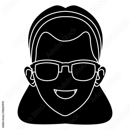 Free Download Woman face with sunglasses icon vector illustration graphic design - GFXLoad
