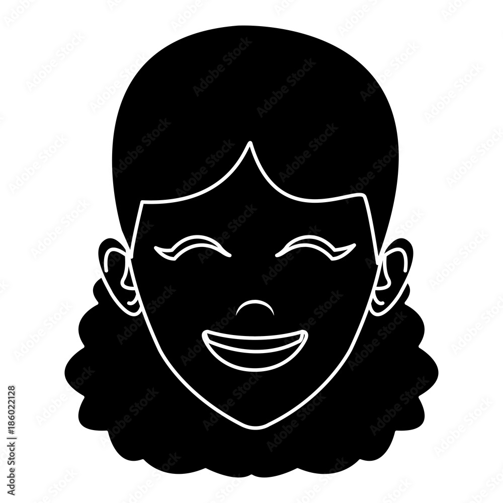 Beautiful woman face smiling icon vector illustration graphic design