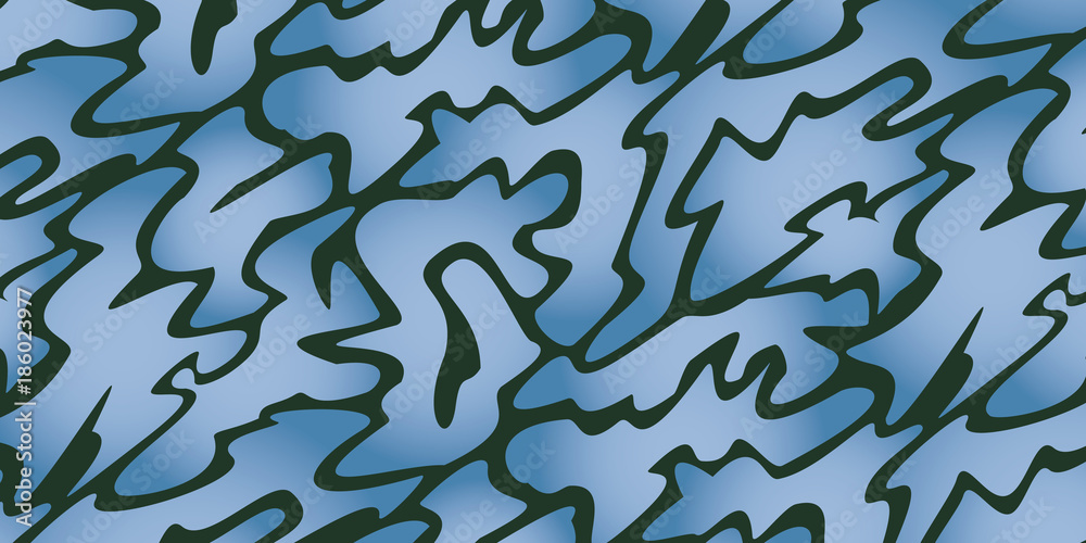 rectangular background of curvilinear bluish figures
