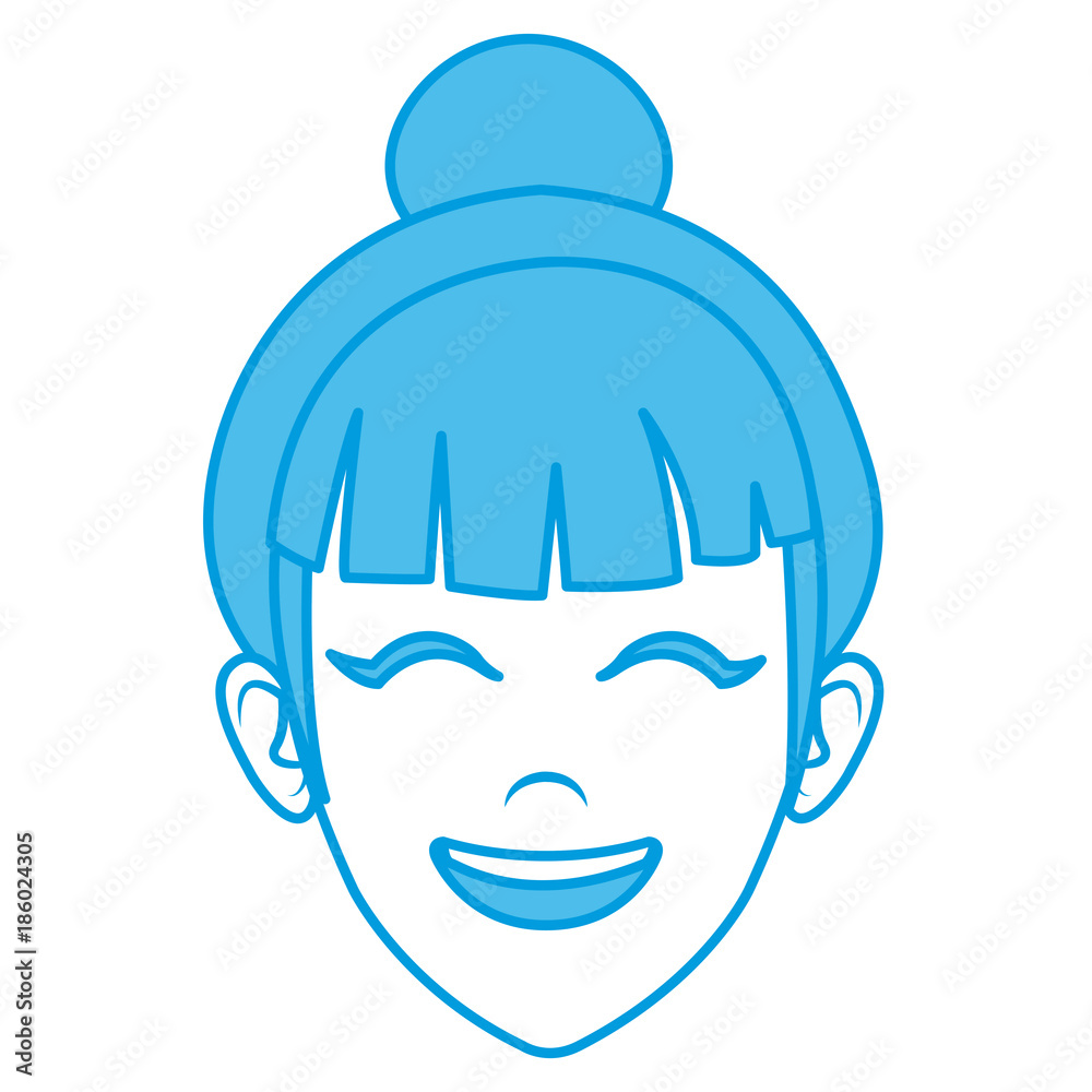 Beautiful woman face smiling icon vector illustration graphic design Beautiful woman face smiling icon vector illustration graphic design