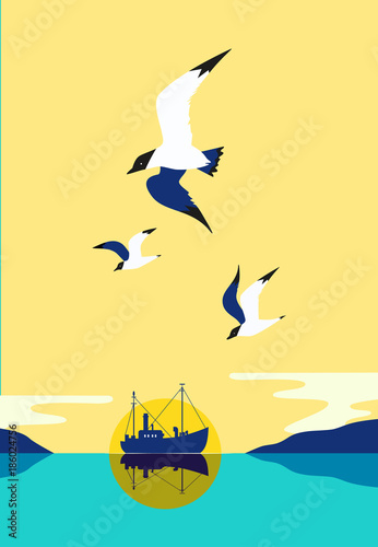 Fishing vessel icon
