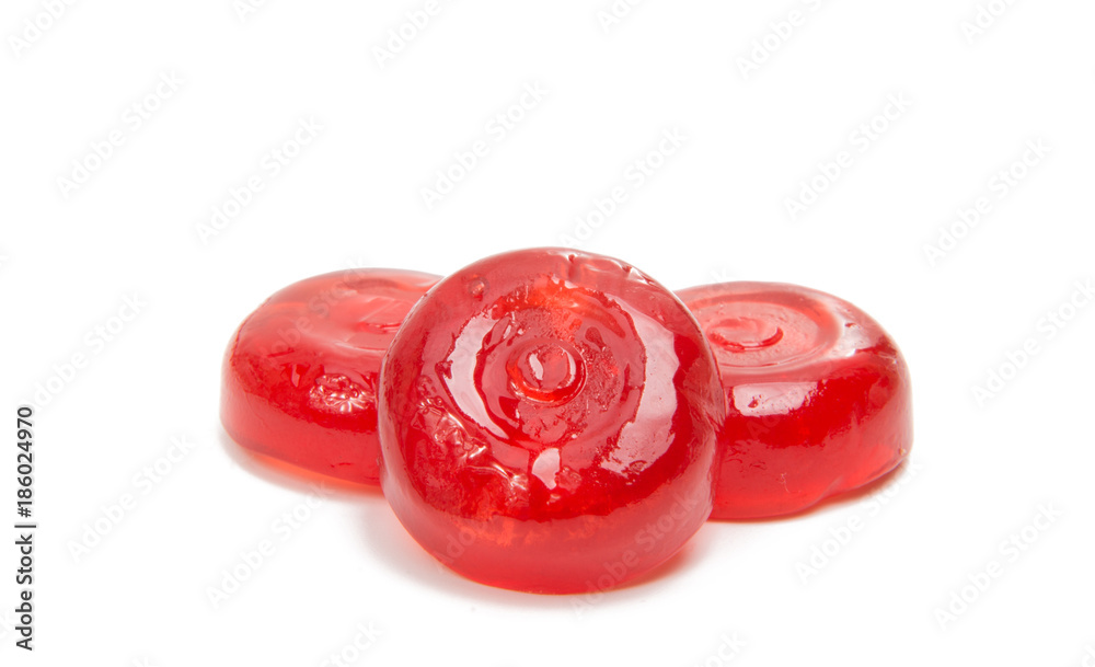 red lollipops isolated