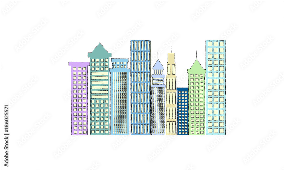 cityscape scene buildings icon