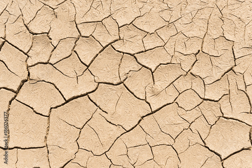 Waterless dry dead ground dirt with cracks and fracture.