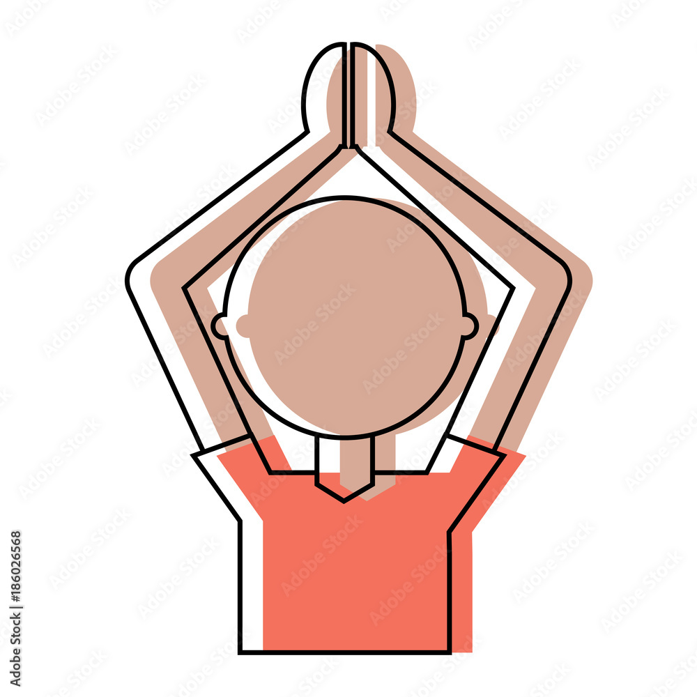 Obraz premium man with arms up