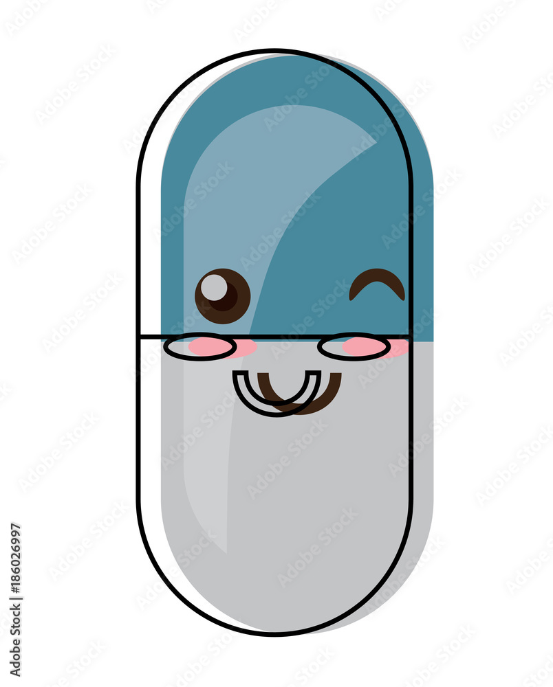 kawaii pill icon image kawaii pill icon image