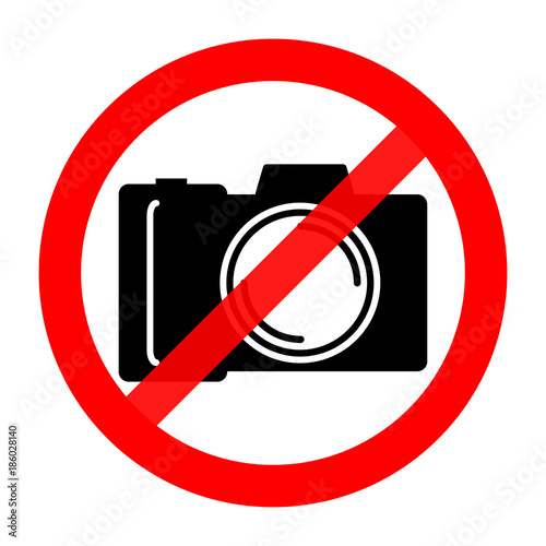 photography is prohibited. no camera sing on a white background. Vector illustration