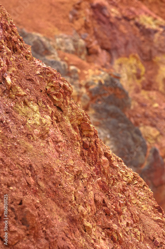 Bauxite mine raw bauxite on surface