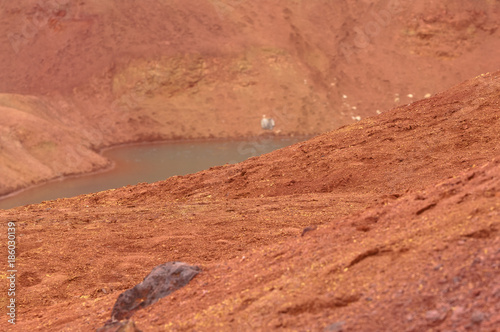 Bauxite mine raw bauxite on surface photo