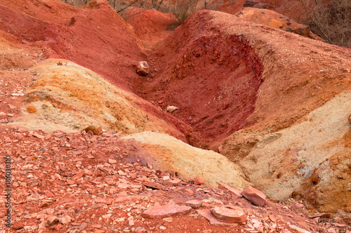 Weathering and surface erosion, eroded land