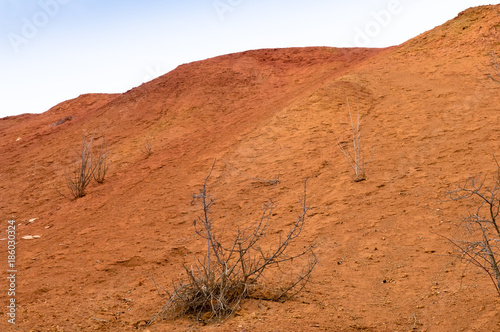 Bauxite mine raw bauxite on surface