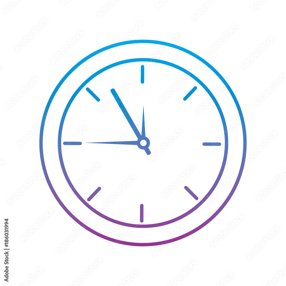 clock time icon image vector illustration design blue to purple ombre line clock time icon image vector illustration design blue to purple ombre line