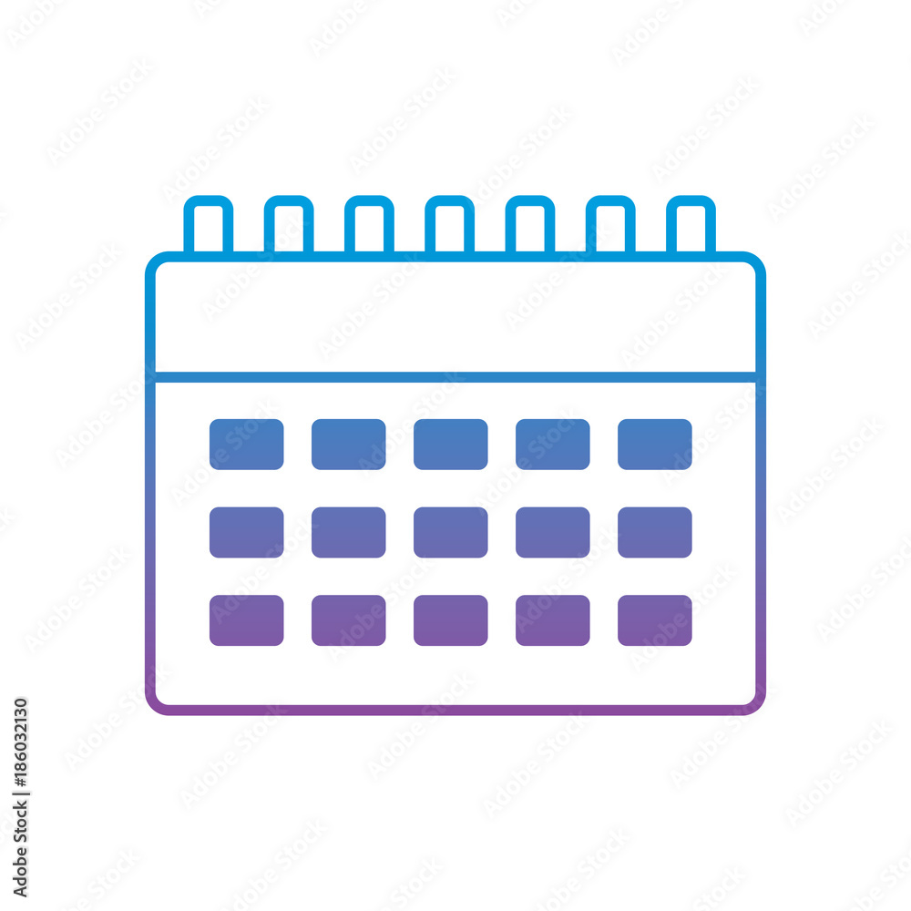 calendar blank icon image vector illustration design blue to purple ombre  line Stock Vector | Adobe Stock