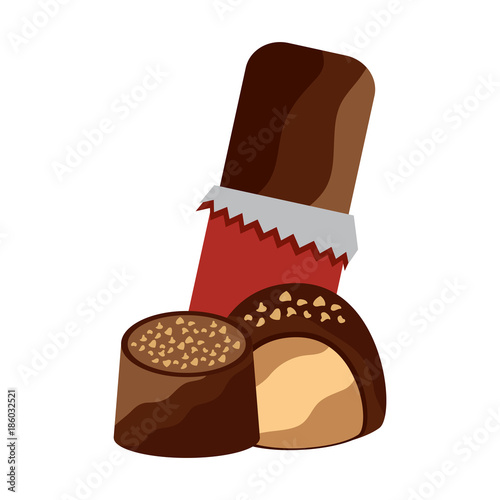 chocolate bar with bites icon image vector illustration design 