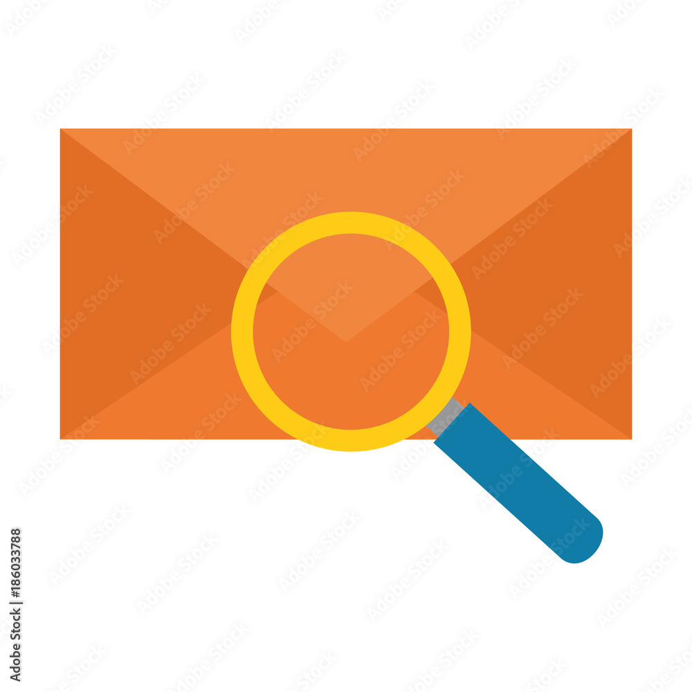 mail envelope with magnifying glass mail envelope with magnifying glass