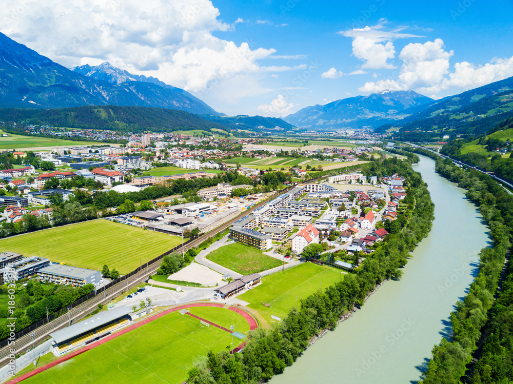 Hall Tirol aerial view