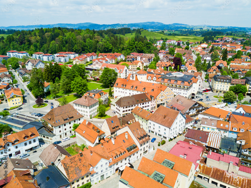 Fussen town aerial view