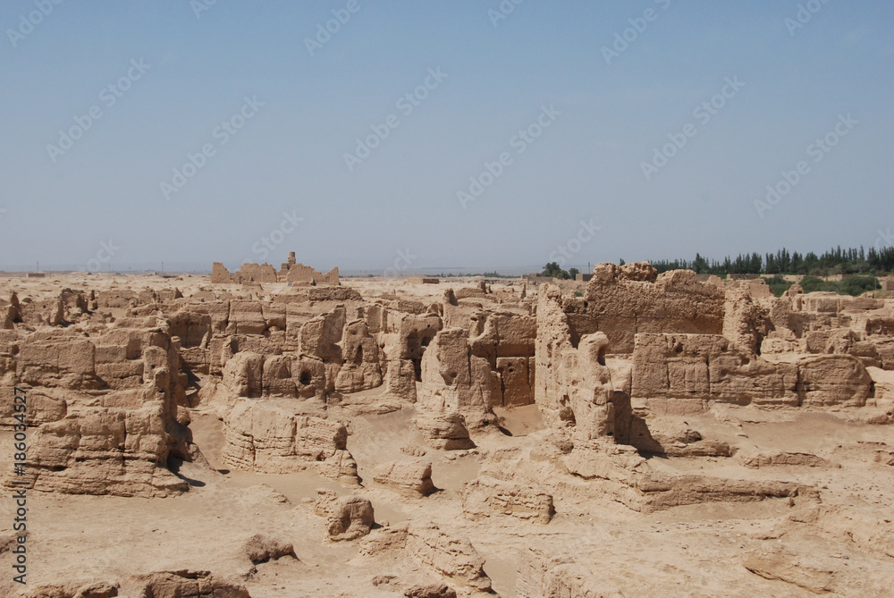 Ruins of an ancient Silk Road town Jiaohe in Western China