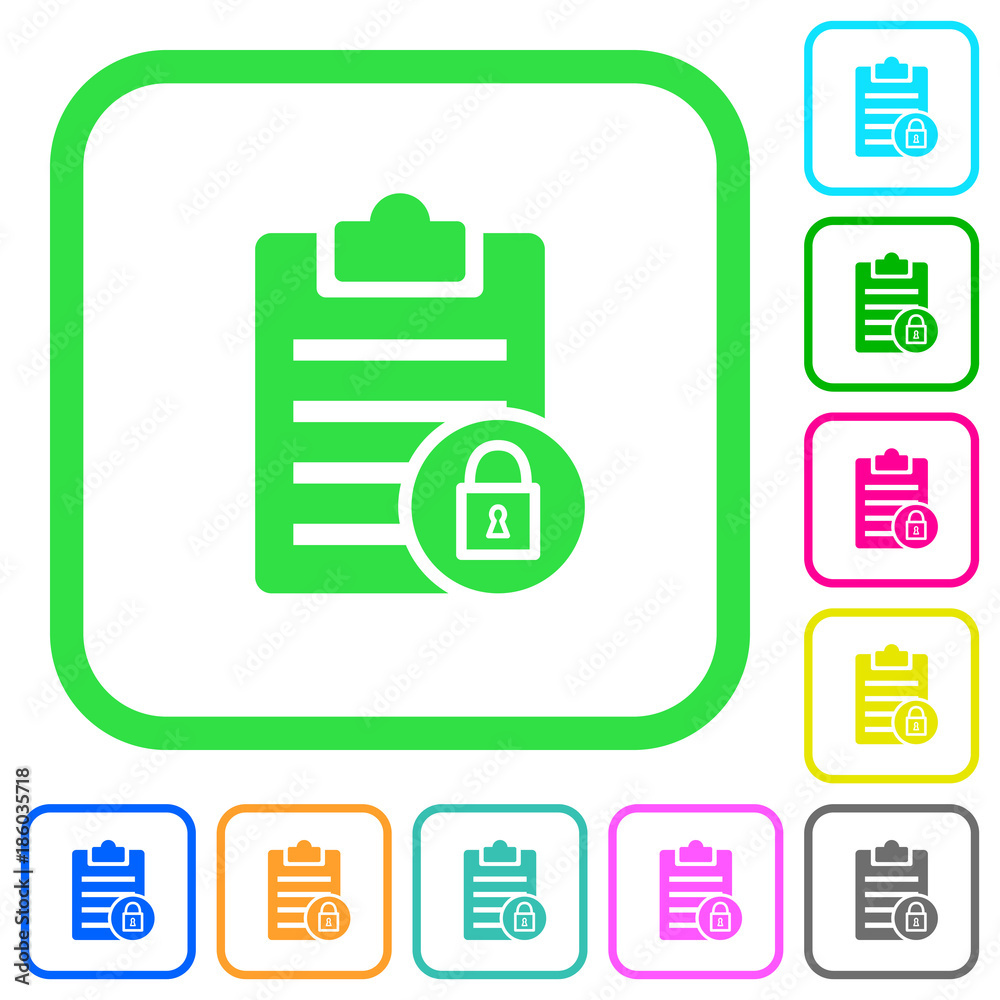 Note lock vivid colored flat icons icons Note lock vivid colored flat icons icons