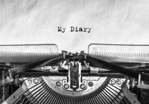 my diary is a seal on a vintage typewriter, a rarity. idea is my story