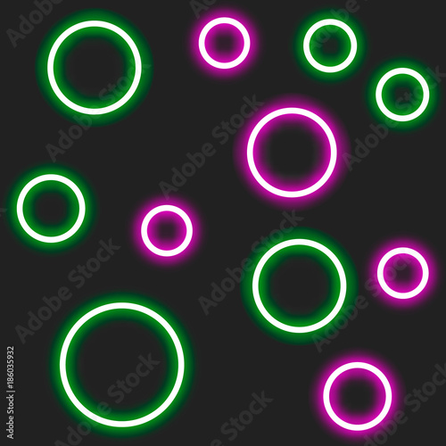 Neon bubbles pattern. Vector illustration.