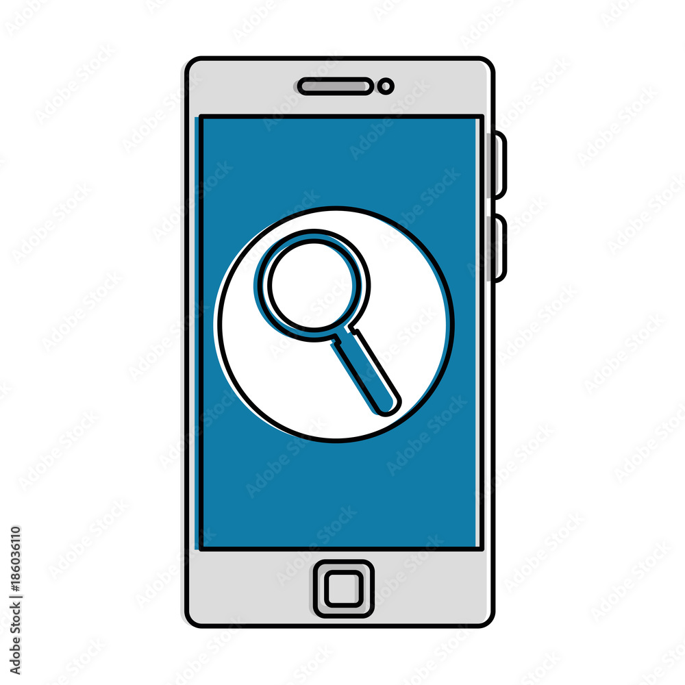 smartphone device with magnifying glass smartphone device with magnifying glass